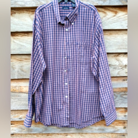 💪💪Men's IZOD Long Sleeve Plaid Shirt Button Down Collar XL - Easy Care - Picture 1 of 15